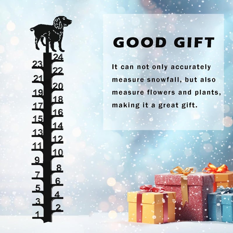 Asenron 24 inch Snow Gauge Outdoor, Upgraded Iron Art Snow Measuring Gauge, Winter Snow Measuring Stick, Xmas Snow Depth Measure Rod, Snow Gauge for Yard, Lawn and Garden, Christmas Snow Ruler, Easy to Read - Image 4